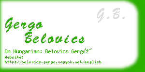 gergo belovics business card